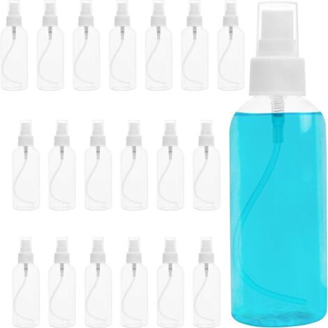 KZQ Confezione da 20 mini flaconi spray da 80 ml - Spruzzatori con tappo - Flacone spray in plastica riutilizzabile e a prova di perdite per oli essenziali, profumi e liquidi - Ideale per casa, uffici
