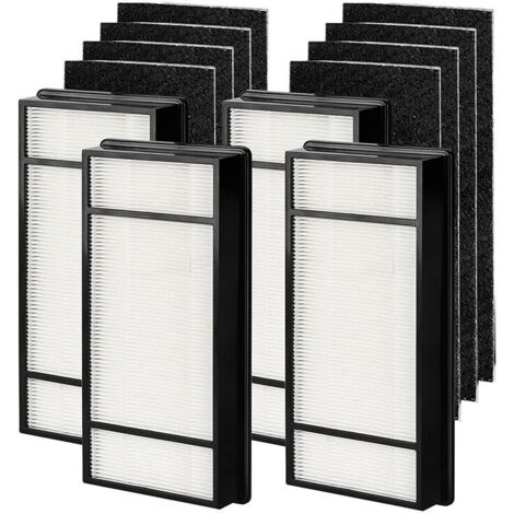 KZQ Confezione da 4 filtri HRF-H1 HRF-H2 (H) + Confezione da 8 prefiltri al carbone compatibili con Honeywell HPA060, HPA160, HPA050, HPA150, HHT055, HHT155