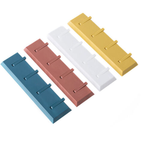KZQ Confezione da 4 ganci adesivi per cappotti con 4 ganci, ganci da parete autoadesivi, extra resistenti, per appendiabiti da bagno senza forare, gancio da parete porta asciugamani