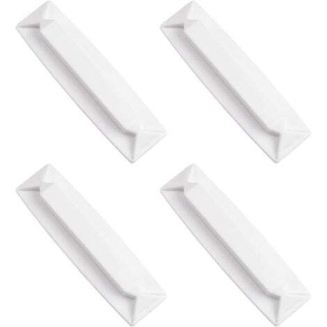 KZQ - Confezione da 4 maniglie autoadesive in plastica per cassetti, porte scorrevoli, cucine, bagni, finestre, frigoriferi e WC (bianche)