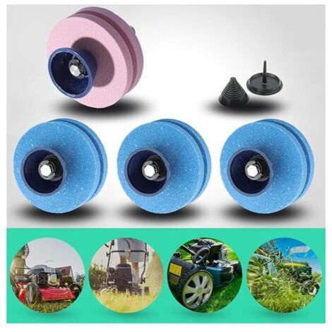 KZQ confezione da 4 pietre abrasive a doppio strato per tosaerba, affilatrice per punte da trapano, bilanciatore per trapano elettrico, trapano manuale