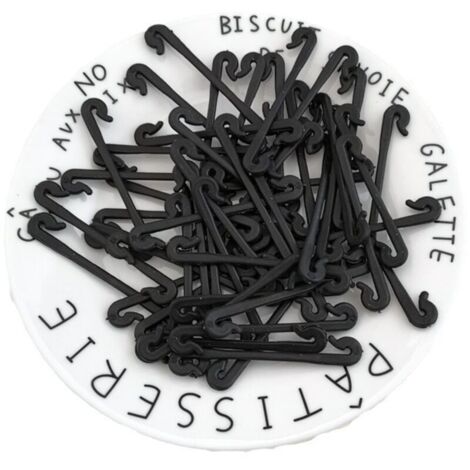 KZQ Confezione da 50 clip di supporto per piante - Clip verticali per pomodori - Ganci ad anello per gabbie per pomodori e steli di piante (nero, 6 cm)