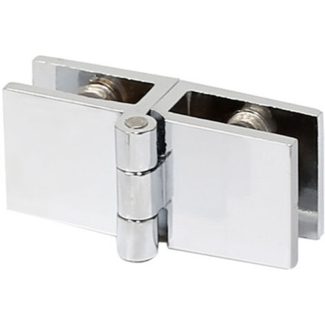 KZQ Confezione da 8 cerniere per porte in vetro, morsetto rettangolare regolabile, clip singola per cerniere per mobili, porta in vetro a 180 gradi su pannello in vetro (54 × 24 mm)