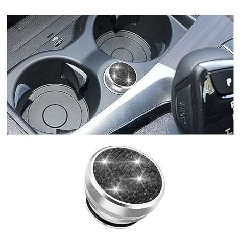 KZQ Copripresa accendisigari per auto, Copripulsante accendisigari antipolvere in cristallo, Decorazione per interni auto per la maggior parte dei veicoli (Nero)