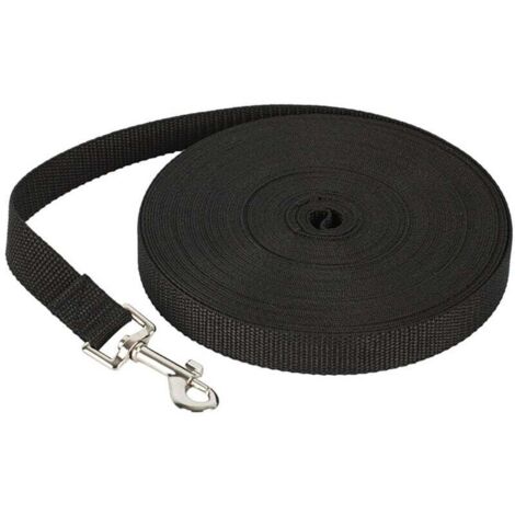 KZQ Correa para perros pequeños, medianos y grandes, de 10 metros de largo, ideal para entrenamiento de obediencia y acampada (9 metros, negra)