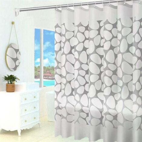 KZQ Cortina de ducha antimoho de 180 x 200 cm, de PEVA grueso, lavable, con 12 ganchos, impermeable, antibacteriana y de secado rápido, para bañera y baño.