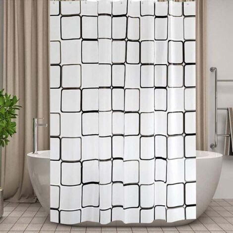KZQ Cortina de ducha grande cuadrada resistente al moho para baño, impermeable, 200 x 200 cm