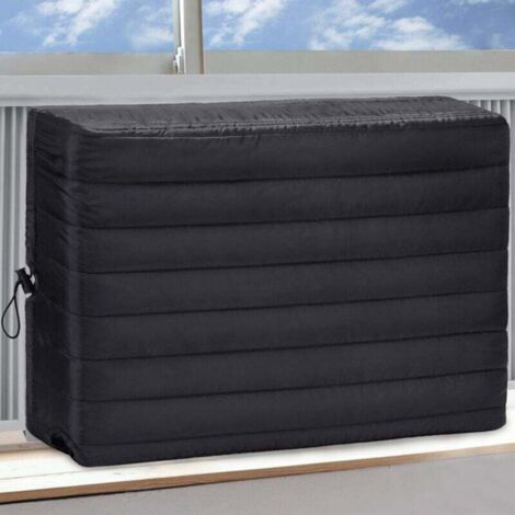 KZQ Cubierta antipolvo para aire acondicionado de ventana de interior, 21 x 15 x 3,5 pulgadas (ancho x alto x profundidad), color negro