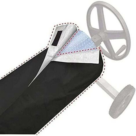 KZQ - Cubierta enrollable impermeable para piscina, para jardín, patio y piscina, tamaño 490 x 96 cm, universal para todas las estaciones, color negro