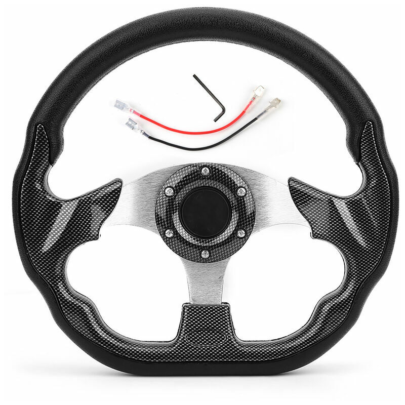 KZQ - Dérive de course de Style de Fiber de carbone de volant de voiture universel de 320MM avec le bouton de klaxon