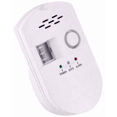 KZQ Detector de fugas de gas licuado de petróleo (GLP), gas natural y gas de carbón. Monitor con sensor enchufable, alarma sonora y pantalla digital LED. Para metano, propano y butano.