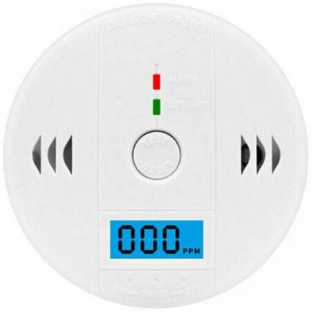 KZQ Detector portátil de monóxido de carbono, sensor de monitoreo de gas CO, comprobador de intoxicación, alarma de advertencia, color blanco