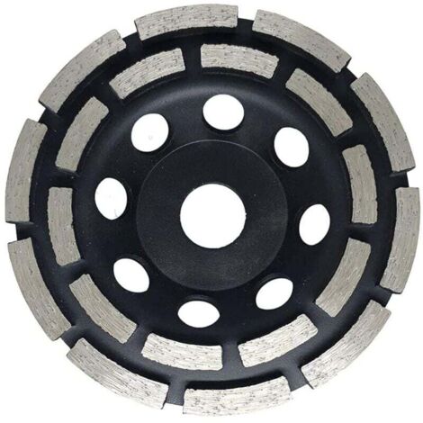 KZQ Disco abrasivo y de lijado de diamante, rueda abrasiva de diamante de doble hilera de 125 mm x 22,23 mm, para lijar soleras, losas de hormigón, baldosas y adhesivo para baldosas.