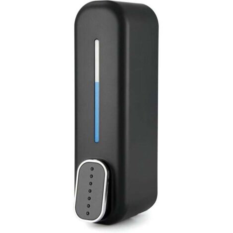 KZQ Dispensador de jabón de pared - Champú de manos - Dispensador de gel de ducha - Para baño, cocina y oficina - Negro