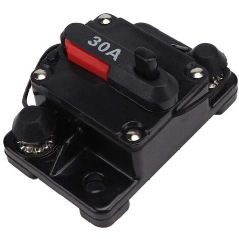 KZQ Disyuntor para coche, 12 V, 30 A/40 A/60 A, con reinicio de audio estéreo, en línea, autorrecuperación, impermeable, fusible (30 A)