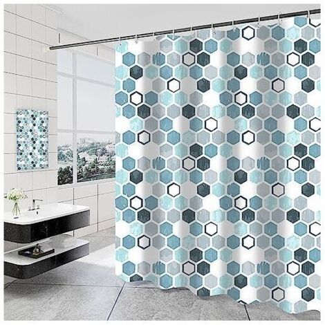 KZQ Duschvorhang, 180 x 180 cm, Blumen-, Vogel-, Pflanzen-, Gras-Badezimmervorhang, langlebiges, wasserdichtes Polyester mit 12 Haken
