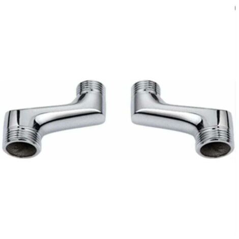 KZQ Duschwinkelstück, XU, Messing-Winkelreduzierstück, verstellbarer Schwenkarm, Wandwinkelstück, 1/2" auf 3/4" Versatzstück, Chrom - KZQ