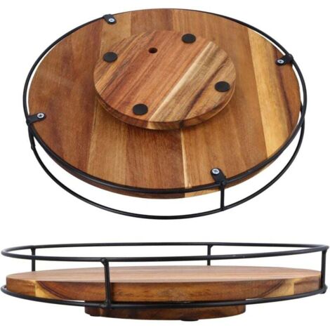 KZQ Especiero giratorio de madera para cocina, organizador de especias giratorio de 360° para armario de cocina, 25 cm y 30 cm, para baño (30 cm)
