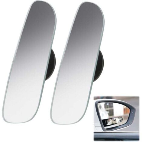 KZQ Espejos convexos para puntos ciegos (paquete de 2), sin marco, para autos, SUV y motocicletas. Espejos exteriores ajustables 360°, gran angular HD, con adhesivo, impermeables y duraderos.