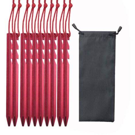 KZQ Estacas para carpa, 12 unidades, de aluminio, de 18 cm, para lonas de camping y lonas de playa.