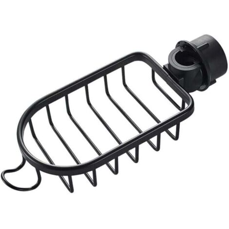 KZQ Estante de ducha sin taladrar, estante de baño negro, soporte para jabón de barra de ducha, soporte para ducha, organizador de ducha para champú