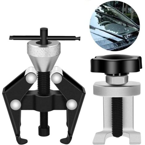 KZQ Extractor de brazo de limpiaparabrisas (2 piezas), herramienta de reparación de cojinetes ajustable, extractor de terminales de batería, extractor de brazo de limpiaparabrisas para extracción