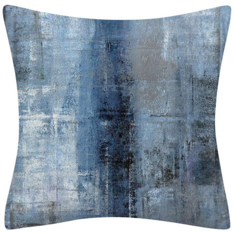 KZQ - Federa per cuscino con motivo astratto blu e grigio, moderna e decorativa, per camera da letto, divano, soggiorno