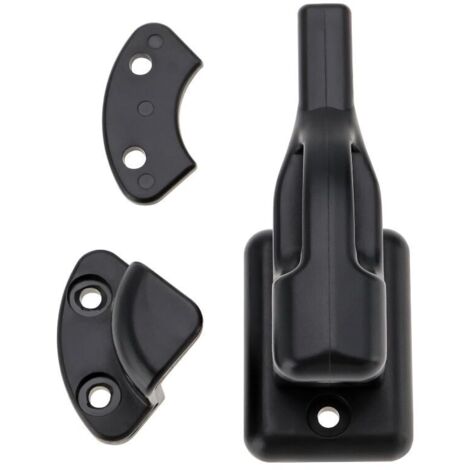 KZQ Fermo di fissaggio per porta roulotte, fermo girevole, supporto per porta, fermo per porta con viti, roulotte, camper, roulotte, barca, camper, fermo per rimorchio, accessori per camper, nero