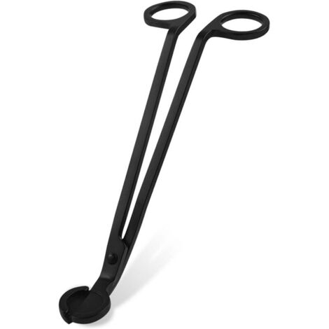 KZQ - Forbici per stoppini per candele - Forbici per aromaterapia - Cucchiaio per stoppini in acciaio inossidabile - Accessori per lampade a olio - Nero