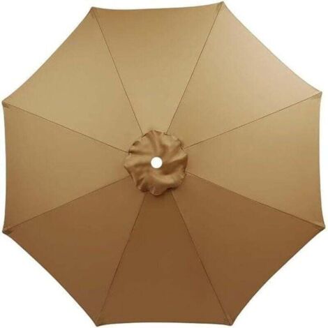 KZQ Funda de repuesto para parasol voladizo, protección UV, impermeable, repuesto para balcón, jardín, piscina y playa, color caqui, 2,7 m con 8 varillas