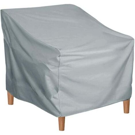 KZQ Funda impermeable para silla de exterior, apilable, para muebles de jardín, a prueba de polvo, para un solo asiento, 70 x 79 x 70/102 cm