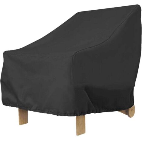 KZQ Funda impermeable para silla de jardín, 91 x 85 x 80 cm, tela Oxford 210D, color negro, resistente al polvo y a los rayos UV (1 unidad)