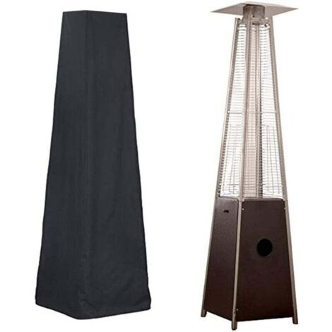 KZQ Funda para calefactor de patio - Estilo piramidal, color negro (229 x 53 x 53 cm)