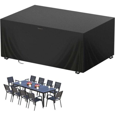 KZQ Funda para muebles de jardín de exterior, 242 x 162 x 100 cm, 210D Oxford, impermeable, resistente al viento, a la lluvia, a los rayos UV y a los desgarros.