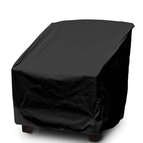 KZQ Funda para silla de jardín - Funda impermeable para columpio de exterior, de tafetán de poliéster con revestimiento plateado, resistente al agua (negra, 64 x 64 x 70/120 cm)