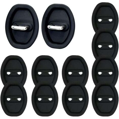 KZQ Funda protectora para cerradura de puerta de coche, 12 unidades, de silicona, para pestillo de puerta, reducción de ruido y protección.