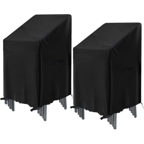 KZQ Fundas apilables para sillas (2 unidades, 75 x 75 x 120 cm), tela Oxford impermeable, para exterior, para jardín y balcón.