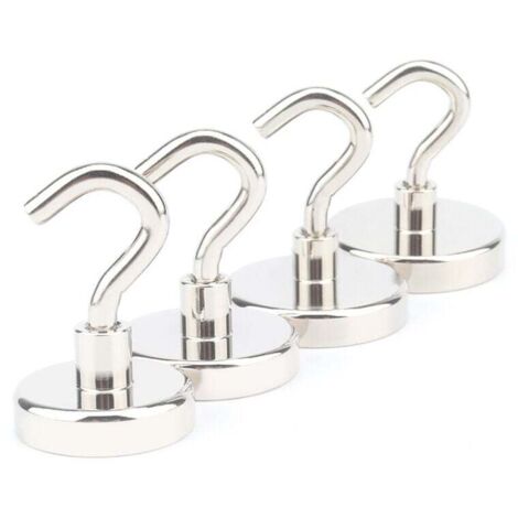 KZQ Gancho magnético resistente, ideal para el hogar, la cocina, el trabajo, la oficina y el garaje, diámetro de 20 mm (paquete de 4 unidades).
