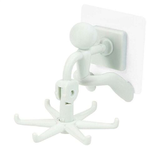 KZQ Ganchos autoadhesivos giratorios de 360 grados para cocina, baño, pared y puerta.