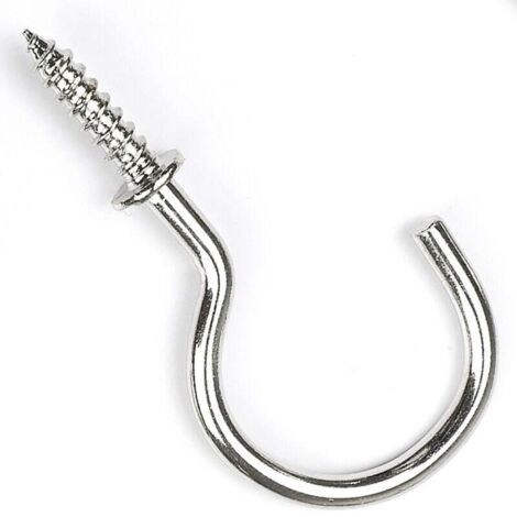 KZQ Ganchos de ojo de tornillo, tornillos autorroscantes, percha de rosca, ganchos de anillo en forma de ojo con placa de plata, 30 piezas