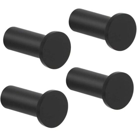 KZQ Ganchos de pared de acero inoxidable, para baño, dormitorio, cocina, 4 unidades, color negro mate