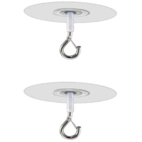 KZQ Ganci autoadesivi per soffitto senza foratura per piante, ganci autoadesivi con occhiello per appendere casette per uccelli, ganci decorativi per uso interno ed esterno (2)
