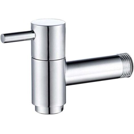KZQ Grifo de agua fría de pared para baño, jardín, fregona, piscina, lavadora, cromado