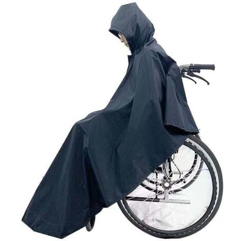KZQ Impermeable para silla de ruedas, poncho ligero impermeable con capucha y rayas reflectantes para personas mayores y pacientes.