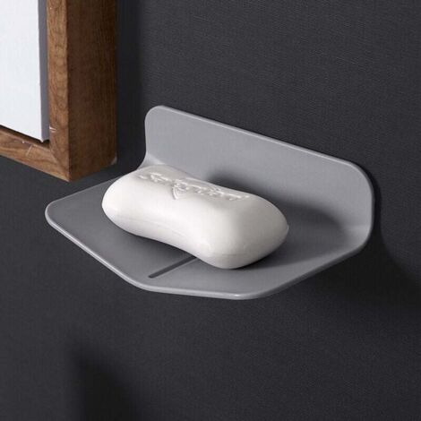 KZQ Jabonera de ducha autodrenante para jabón o esponja, sin necesidad de taladrar, con alta viscosidad para ducha, soporte en forma de V para baño y cocina.