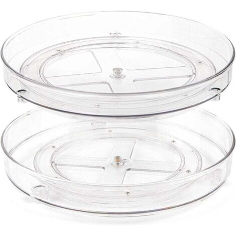 KZQ Juego de 2 bandejas giratorias Lazy Susan de 360° para cocina y baño (23,5 x 3,6 cm)
