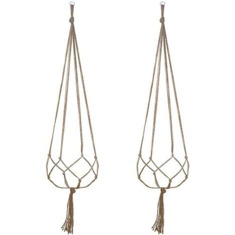KZQ Juego de 2 colgadores de cuerda para macetas, para decoración de interiores y exteriores, para balcones y el hogar (90 cm)