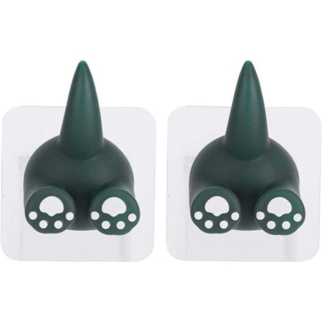 KZQ - Juego de 2 ganchos para cola de animal, bonitos ganchos para mascotas, con ventosa para cola de animal (verde dinosaurio)