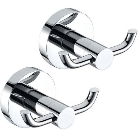 KZQ Juego de 2 ganchos para toallas de acero inoxidable y latón cromado para puerta de baño y cocina.