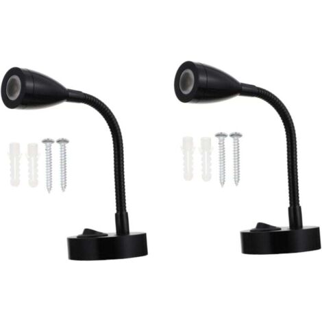 KZQ - Juego de 2 luces LED de lectura con interruptor ajustable, lámpara de pared para mesita de noche, iluminación interior para autocaravana, color blanco 6000 K